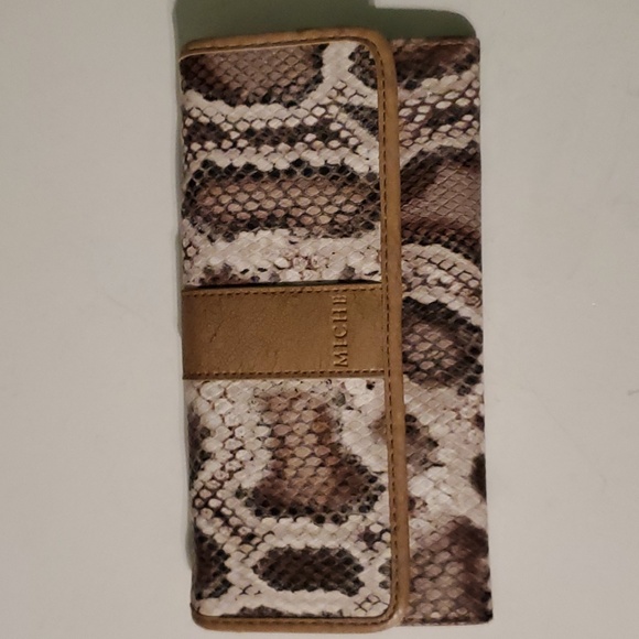 Miche snakeskin texture print yan & grey full size wallet - Picture 1 of 7